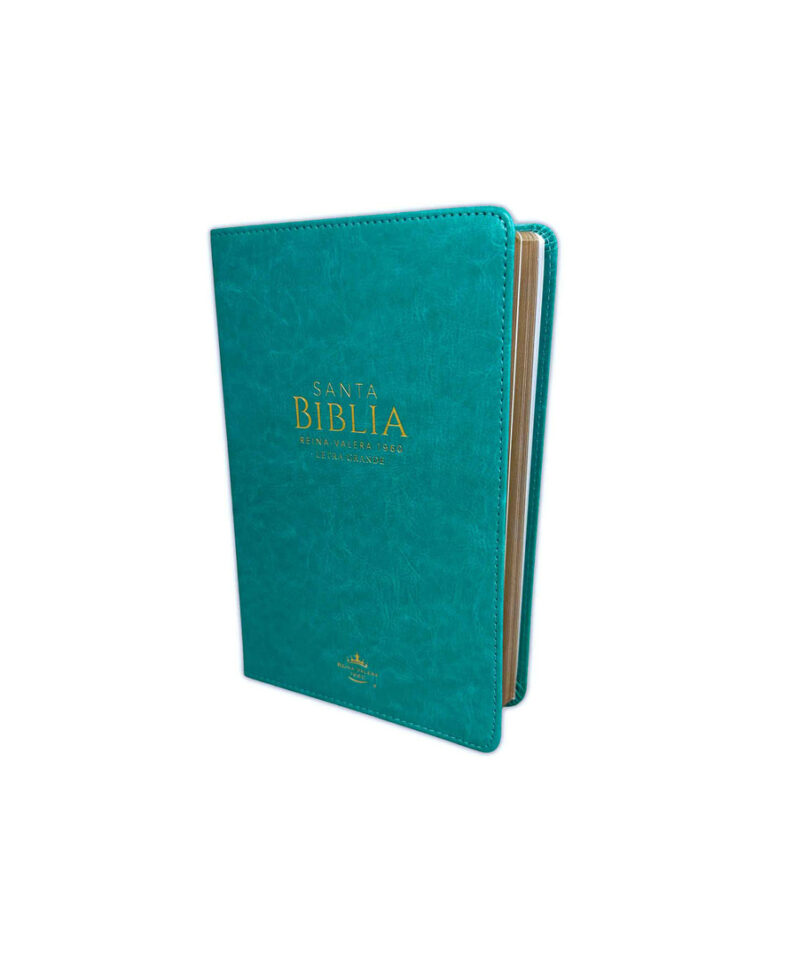 Biblia  imit piel turquesa