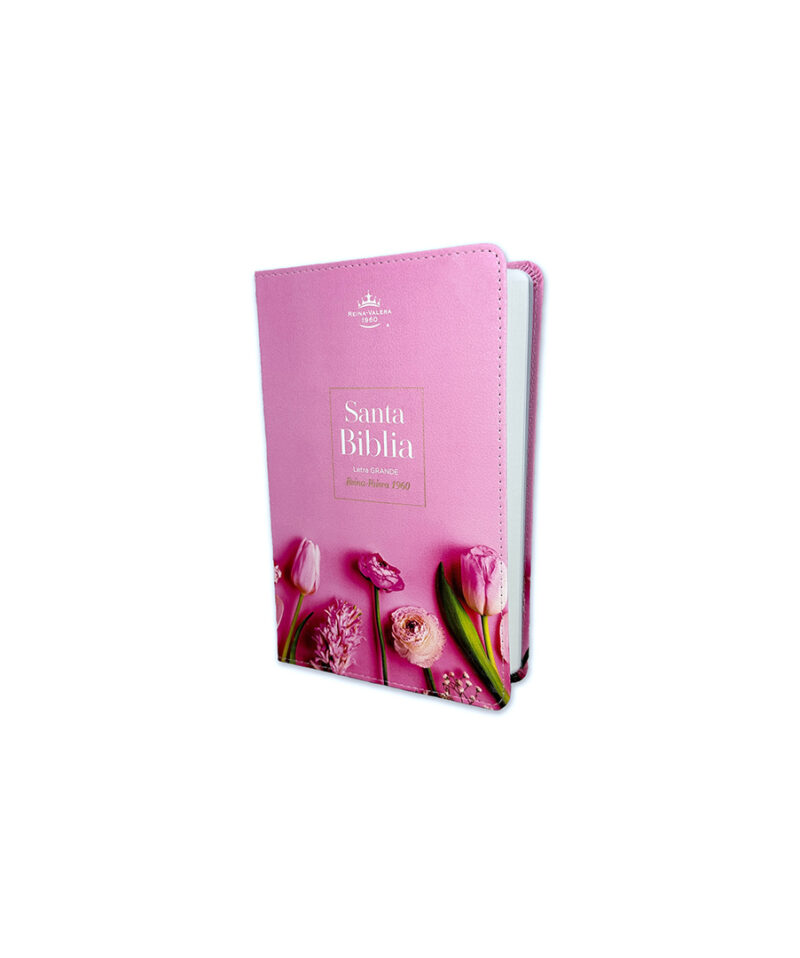 Biblia imit. piel tulipanes