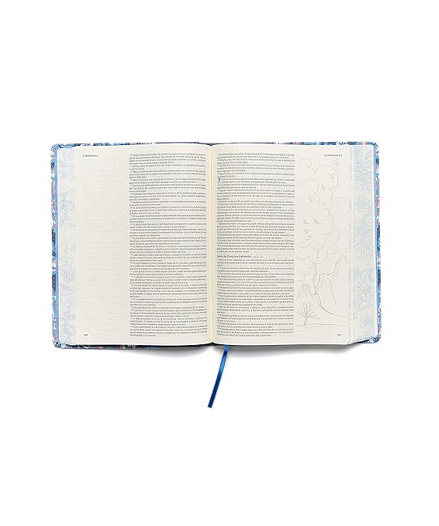 Biblia Edición ilustrada. Tela en rosado y azul - Imagen 2